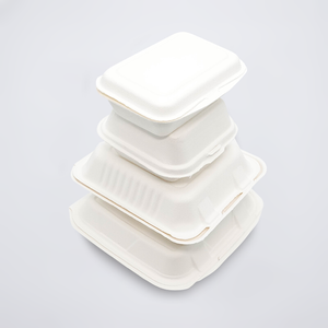 Fonte de Personalização de Fábrica Embalagem Descartável Biodegradável Segura Entrega de Fast Food Recipientes de Celulose de Papel