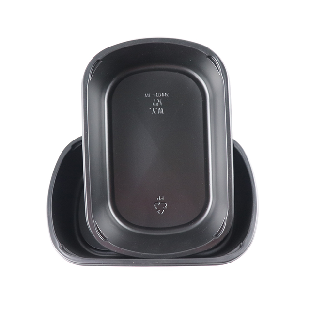 Bandeja plástica descartável microwavable dos PP do supermercado fino da forma oval 2100ml