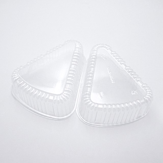 Sanduíche de bolo triangular que empacota caixa plástica descartável em concha de produto comestível