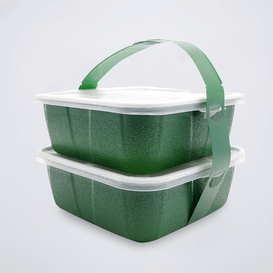 Caixa plástica descartável quadrada do alimento para viagem do quadrado de Devided Compartmenst da dupla camada
