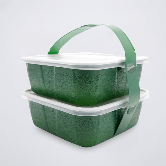 Caixa plástica descartável quadrada do alimento para viagem do quadrado de Devided Compartmenst da dupla camada