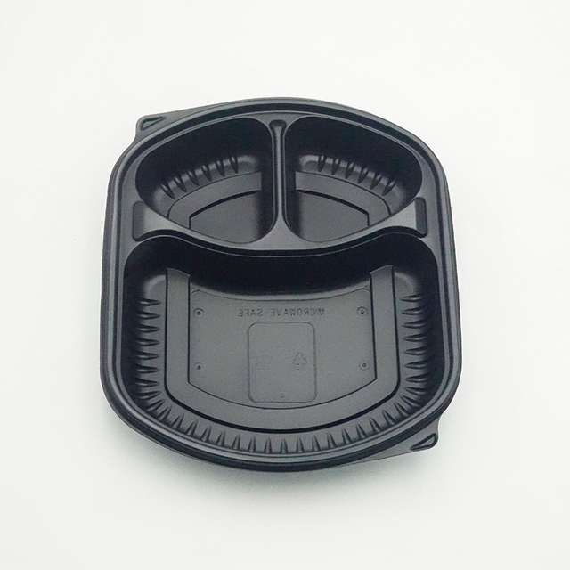 Deli afastado que empacota 3 compartimentos divididos caixa plástica descartável do alimento dos PP