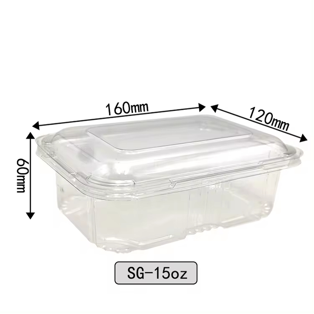 caixa plástica descartável da padaria da parte superior do empacotamento de alimento 15OZ e caixa do fruto