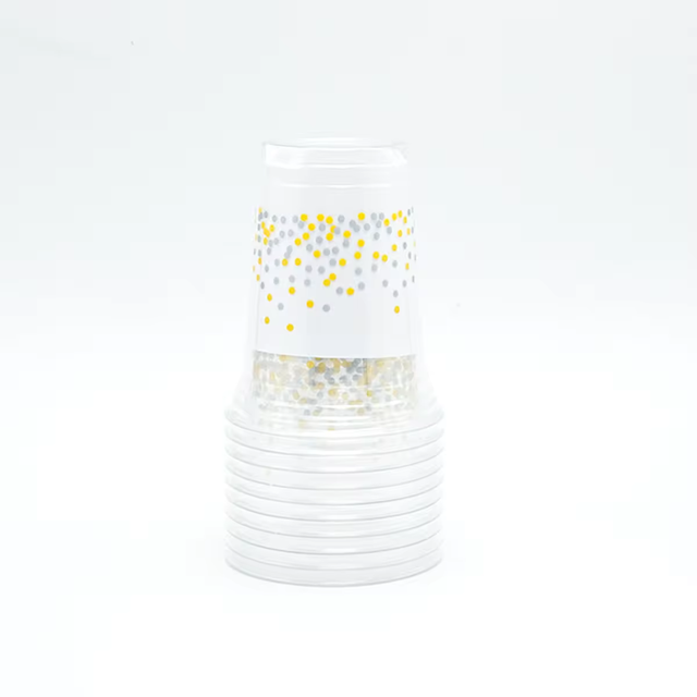  Copo para beber frio de plástico descartável 8 onças 16 onças 32 onças Copos de plástico transparentes descartáveis ​​com impressão de copos para bebidas quentes de plástico